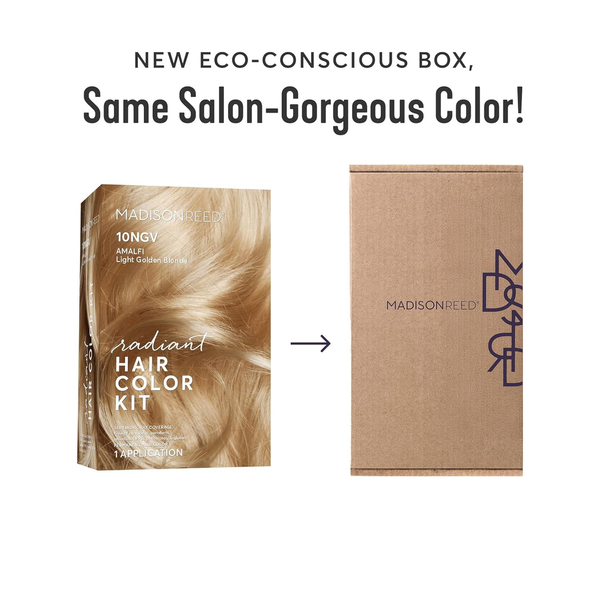 Madison Reed Radiant Hair Color Kit | 10NGV Light Golden Blonde (Amalfi Blonde) for 100% Gray Hair