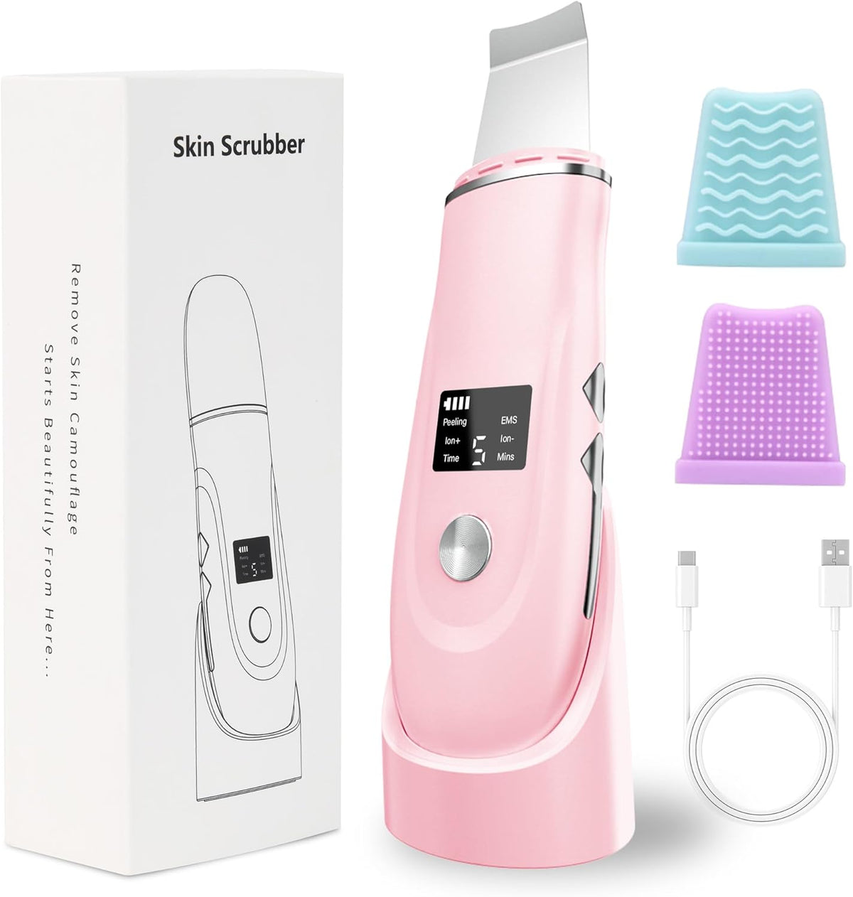 Face Scrubber Skin Spatula - Blackhead Remover Deep Cleansing Tool for Pore Extraction, 4-in-1 Fast
