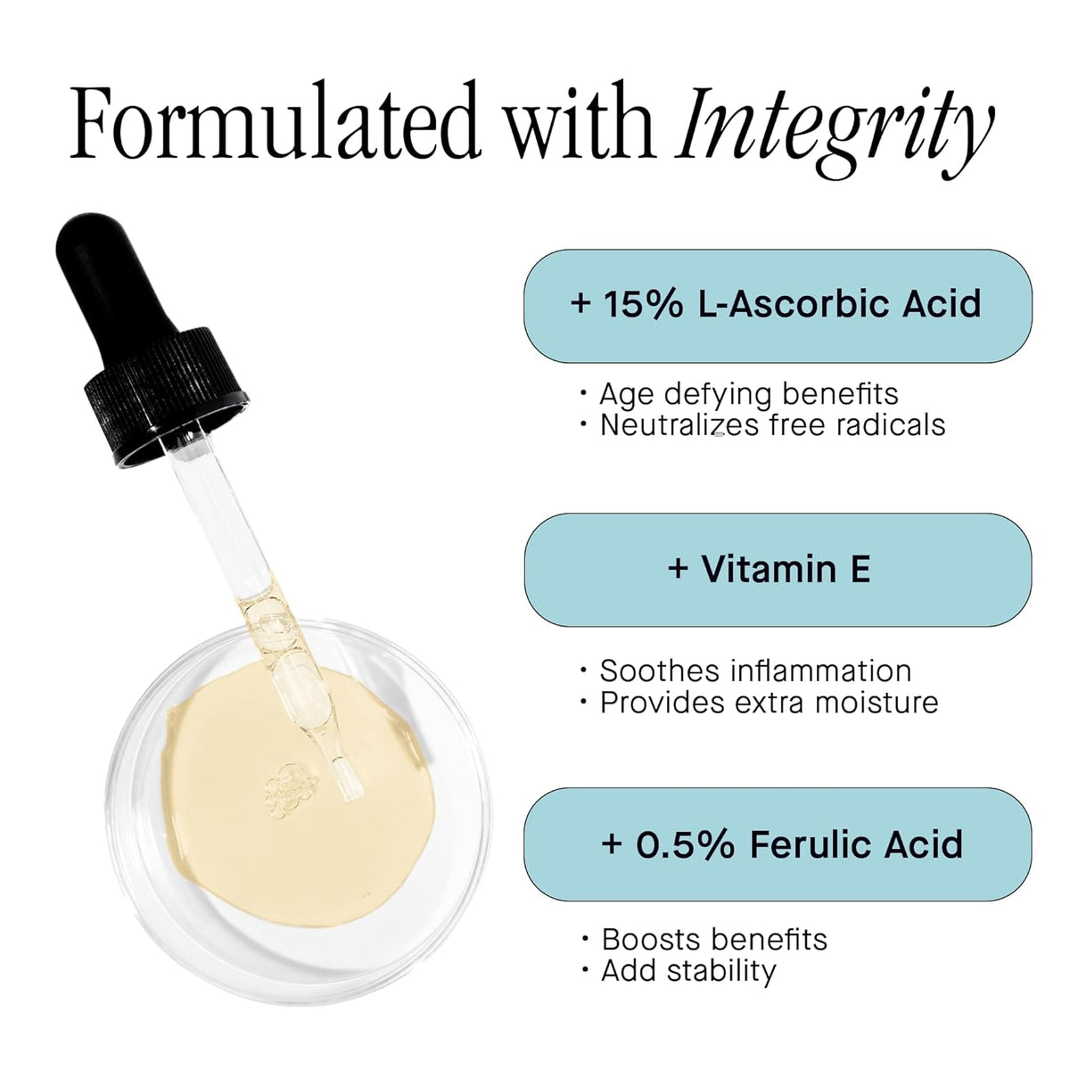Brandefy Vitamin C Face Serum 15% L. Ascorbic Acid, Ferulic Acid .5% + Vitamin E for Self Care and