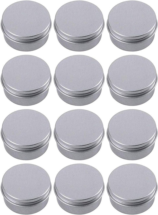 0.5 Ounce Aluminum Tin Jar Refillable Containers 15 ml Aluminum Screw Lid Round Tin Container