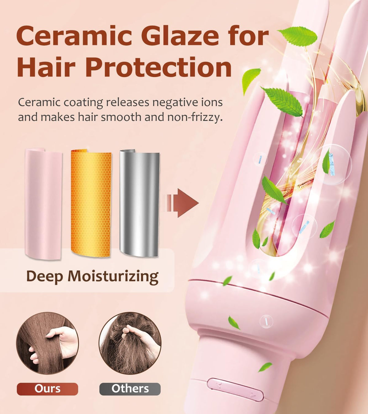 Auto Hair Curler, Automatic Curling Iron with 4 Temperature & 3 Timer, Automatic Shut-Off