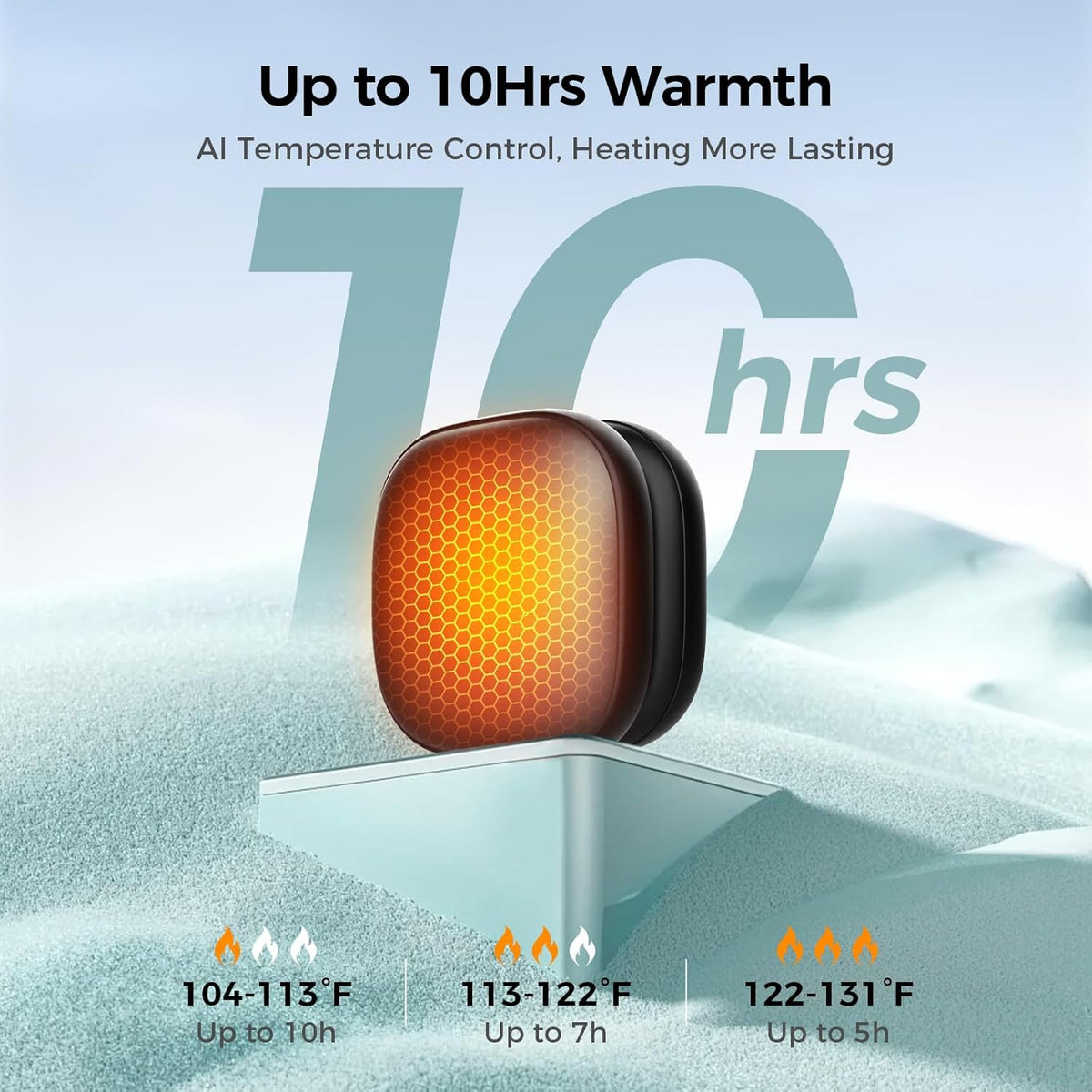 Pocket Size Hand Warmers Rechargeable 2 Pack, Heat for 10 Hours AI Smart Chips Ultrathin Electric