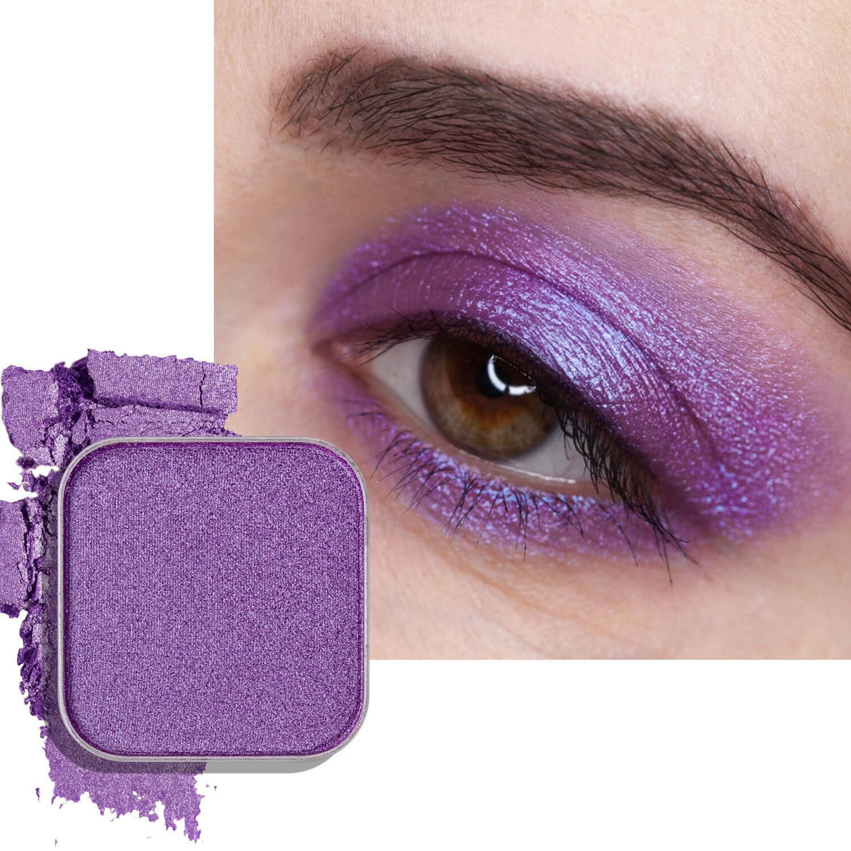 Single Purple Eyeshadow Matte Shimmer Finish Soft Texture High Pigment Long Lasting Magnetic Refill