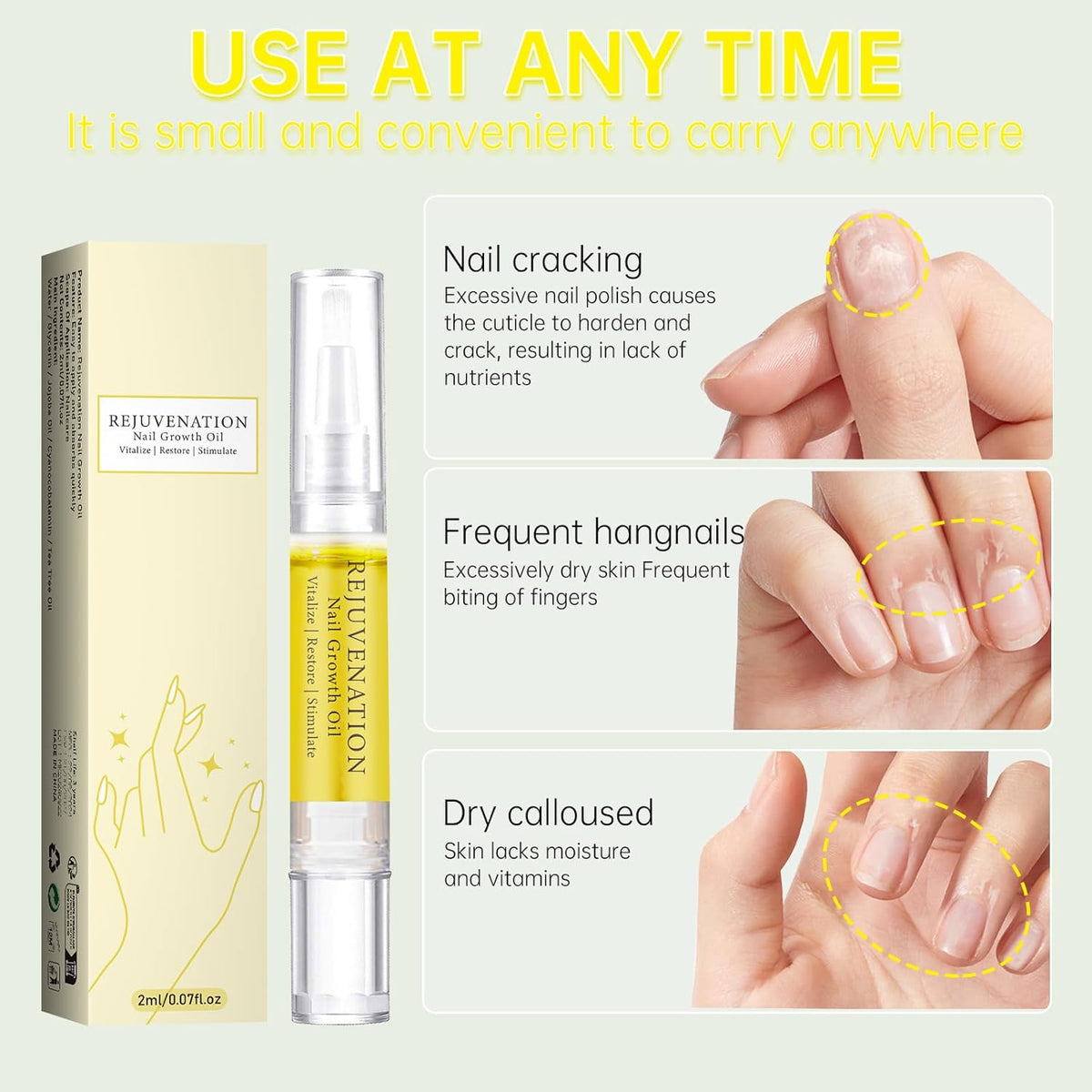 Fiorland Nail Growth Oil, Rejuvenation Nail Growth Oil, Instant Nail Repair, Rejuvenation Serum for