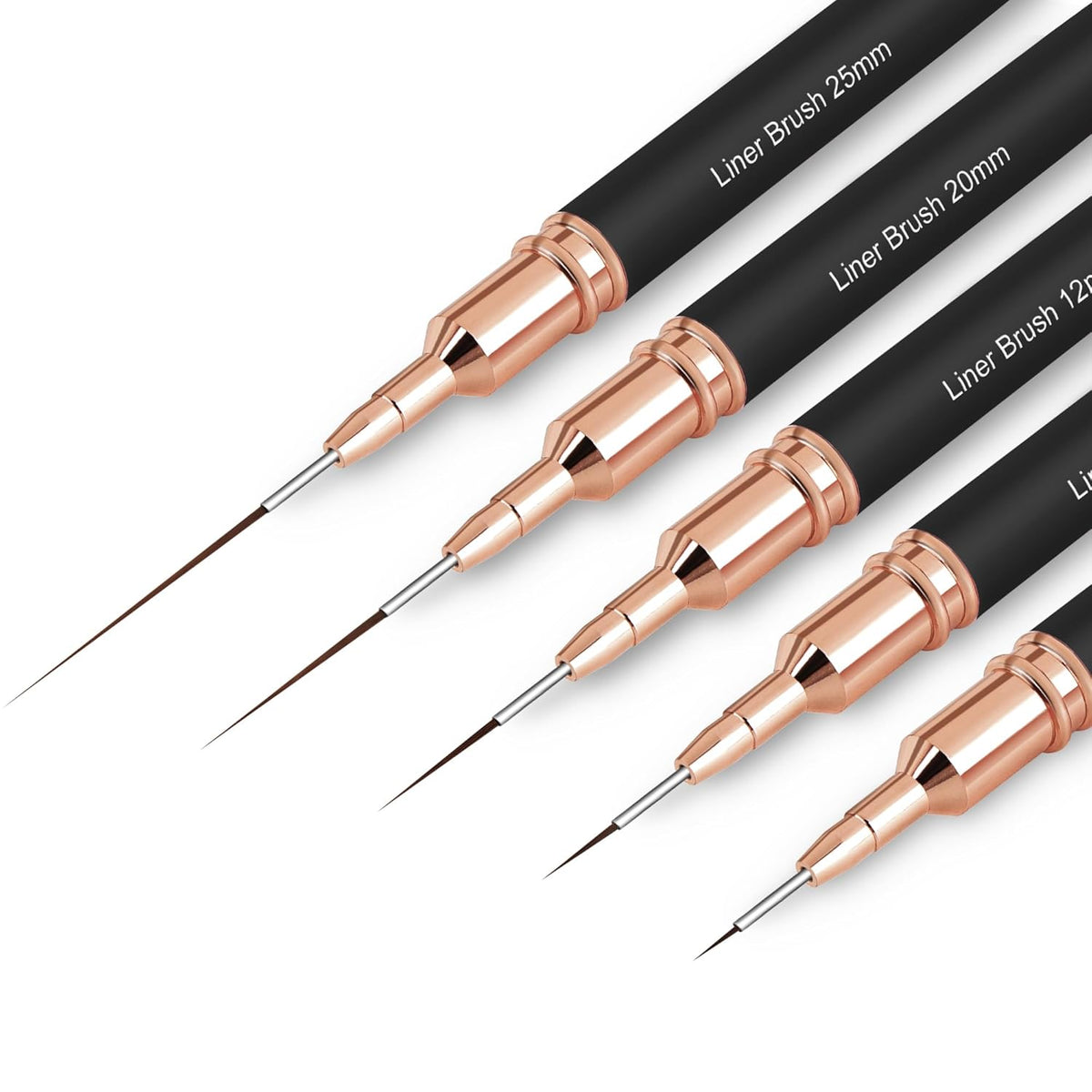 Metallic Nail Art Brushes, 5Pcs Nail Art Liner Brushes, Painting Art Design Brush Set Nail Dotting