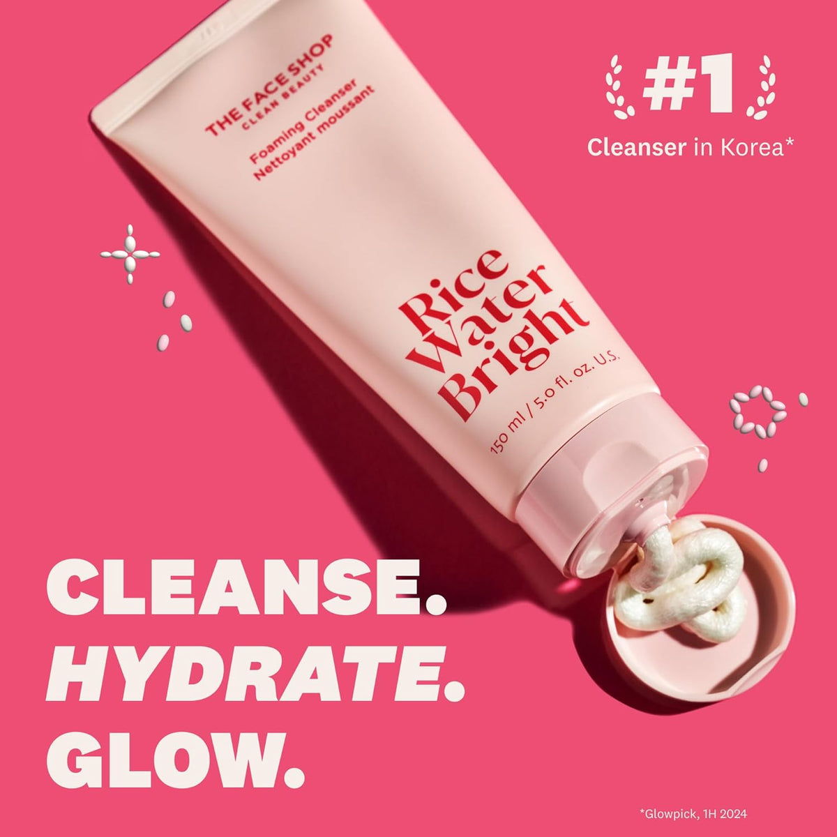 The Face Shop Rice Water Bright Double Cleansing Duo Set with Ceramide, Korean Skin Care, Gentle