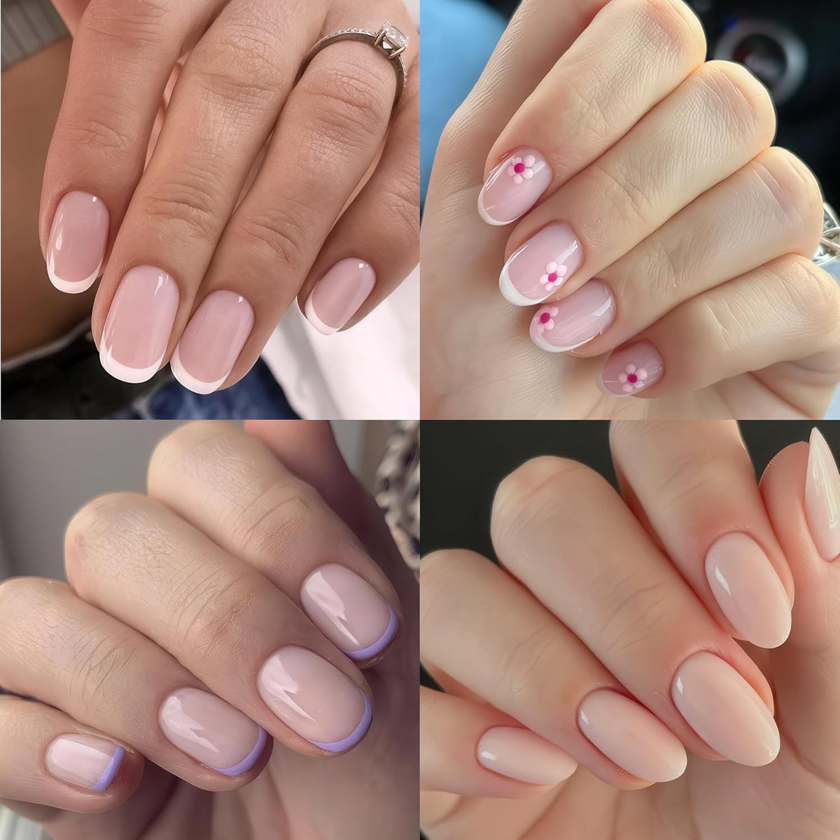 Short Oval Round Nail Tips, 504Pcs Pre-shaped Gel Short Nail Tips Oval Shape, 15 Sizes Half Matte