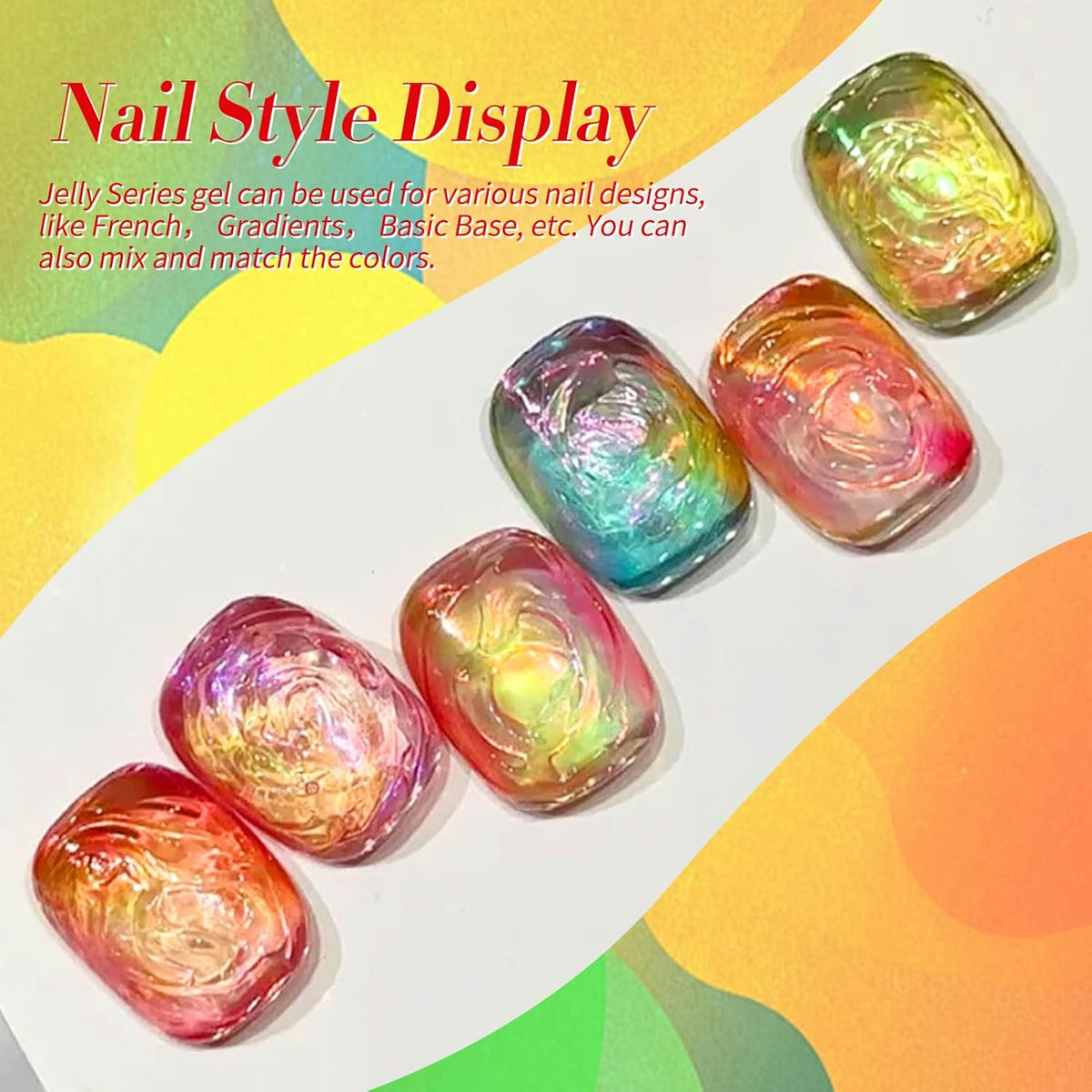 Born Pretty Neon Jelly Gel Polish Halloween Gel Nail Polish,Blood Wine Red Burgundy Brown Blue