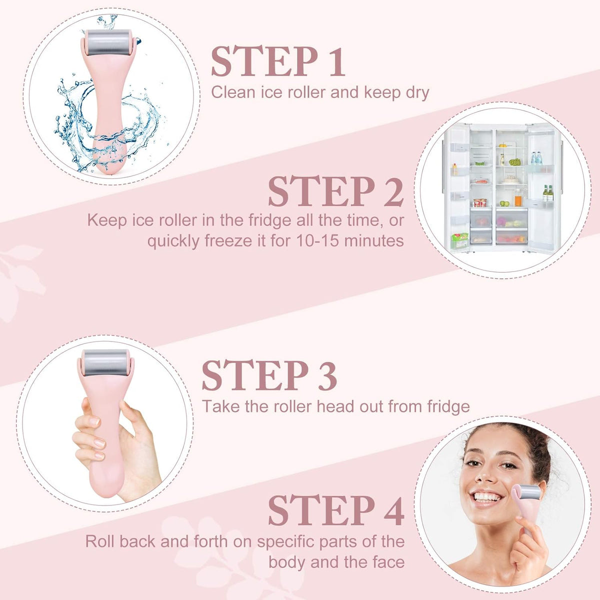 Ice Roller for Face and Eye 2 Pcs,Face Roller Skin Care for Puffiness,Migraine,Pain Relief,Eye