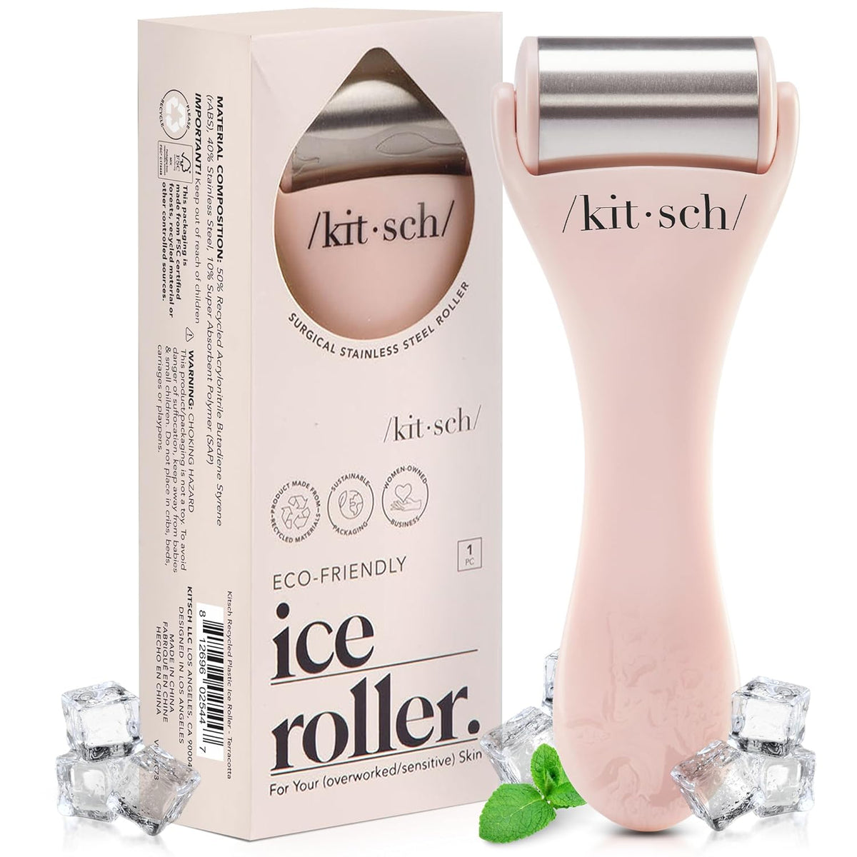 Kitsch Ice Roller for Face – Stainless Steel Face Ice Roller to Reduce Puffiness, Redness &