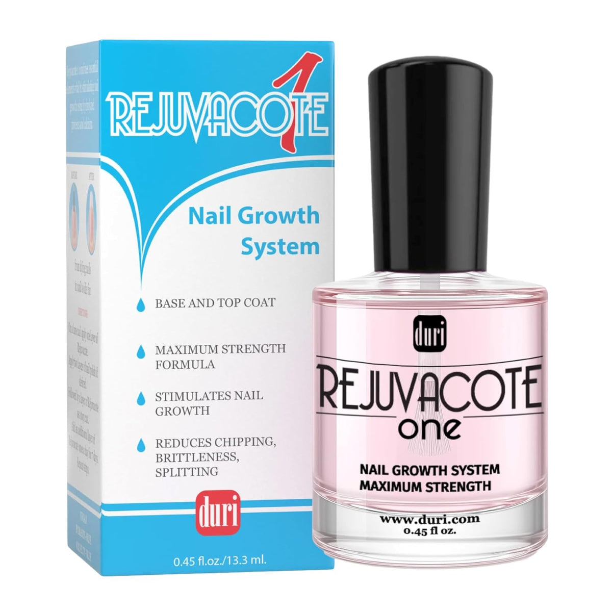 duri Rejuvacote 1 Original Maximum Strength Nail Growth System Base, Top Coat - Nails Hardening