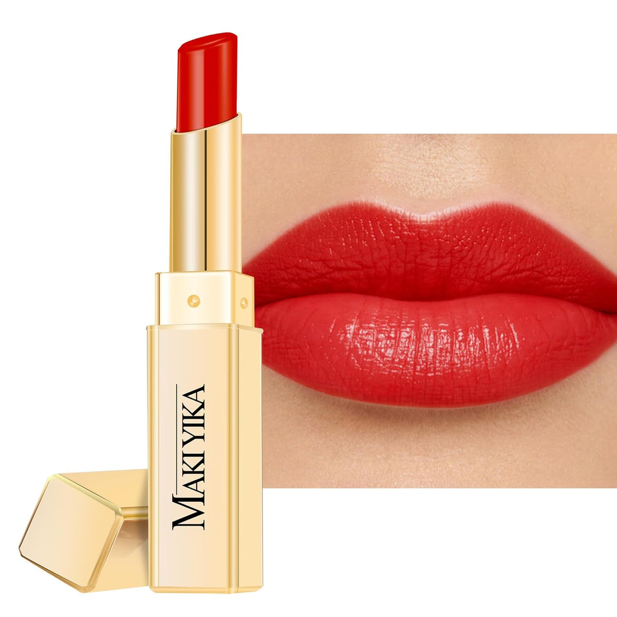 MAKI YIKA Moisture Red Lipstick for Women Hydrated Tinted Lip Balm for Dry Cracked Lips Weightless