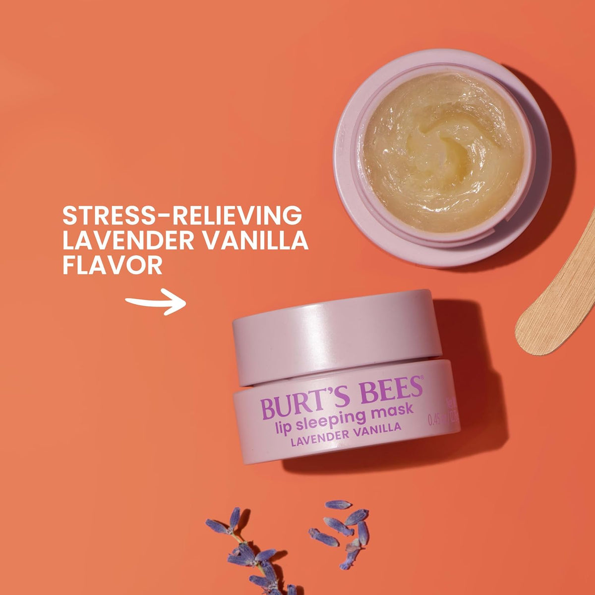 Burt’s Bees Lavender Vanilla Lip Sleeping Mask, With Hyaluronic Acid and Squalane Moisturizer To