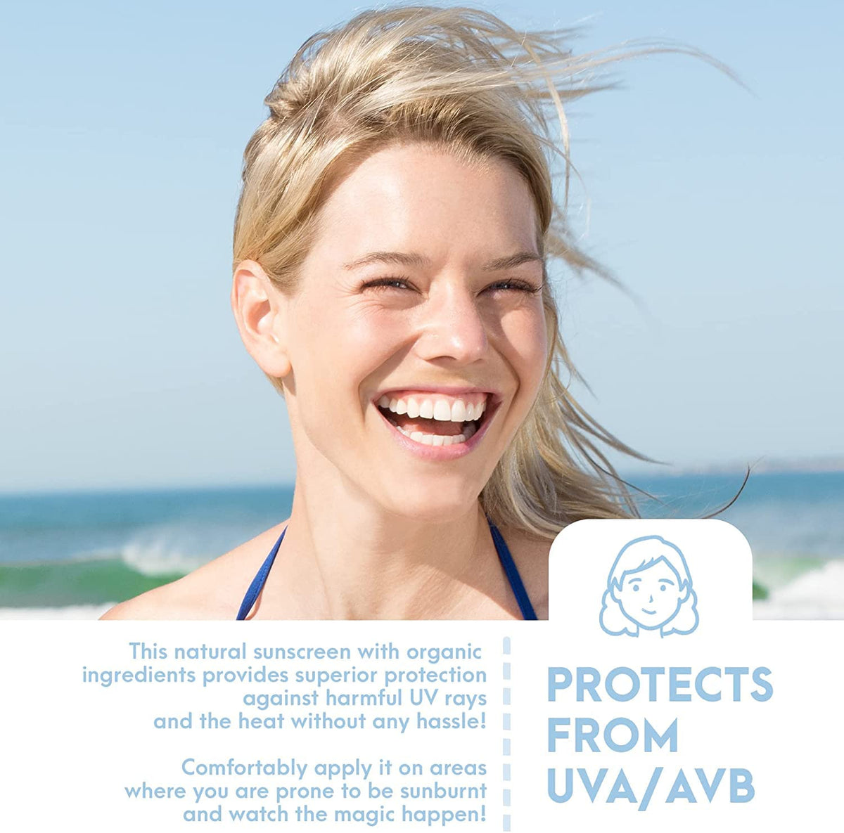 SPF8 Broad Spectrum Natural Sun screen, Soothing and Hydrating Mineral Sunscreen, Vegan