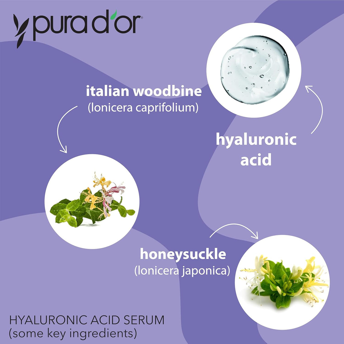 PURA D'OR Hyaluronic Acid Serum For Deep Hydration (3.3oz x2 = 6.6oz) Anti-Aging, Plumping &