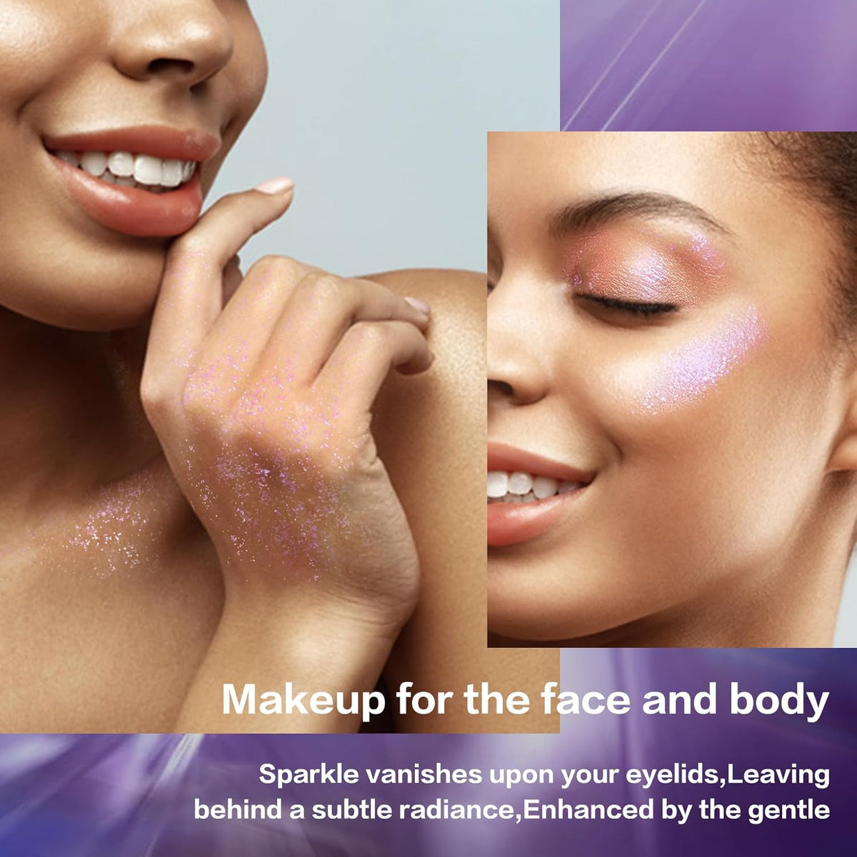 LANGMANNI Holographic Body Glitter Gel for Body, Face, Hair and Lip.Color Changing Glitter Gel