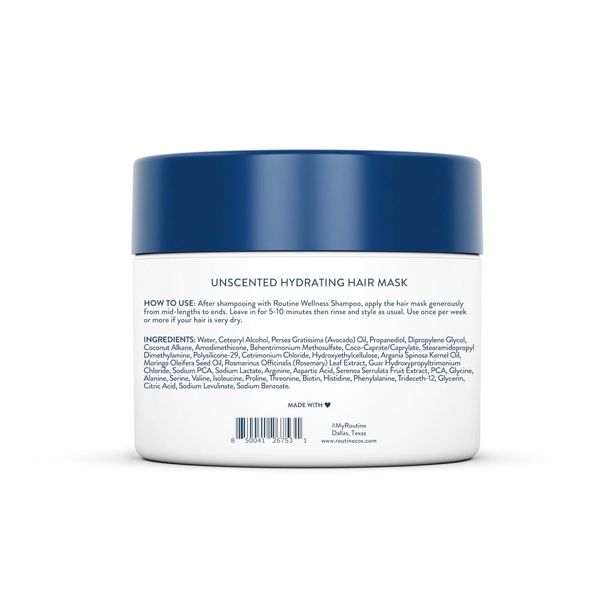 Routine Wellness Deep Conditioning Hair Mask for Dry Damaged Hair - Hydrating, Moisturizing Repair