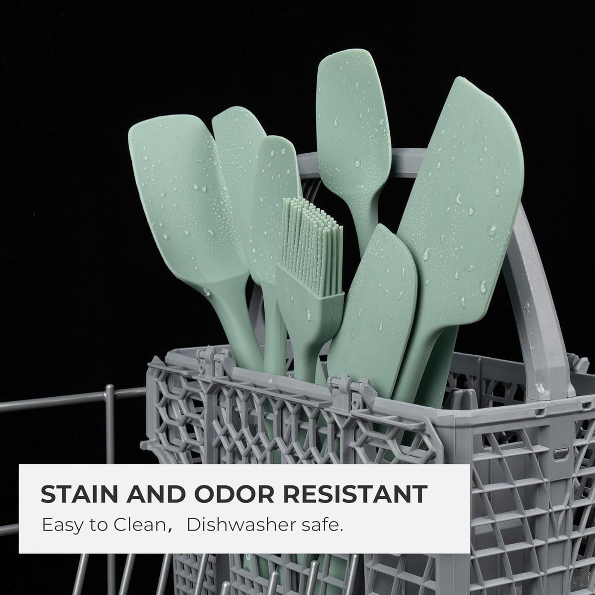 Elihome Skinny Silicone Spoonula - Non-Stick Heat Resistant Silicone Scraper Spatula for Mixing