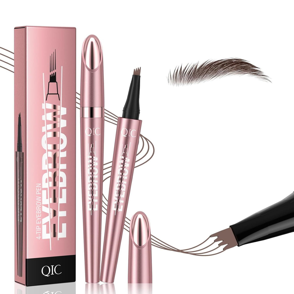 Eyebrow Pencils for Women - Microblading Eyebrow Pencil with Precise 4-Fork-Tip Waterproof Eyebrow