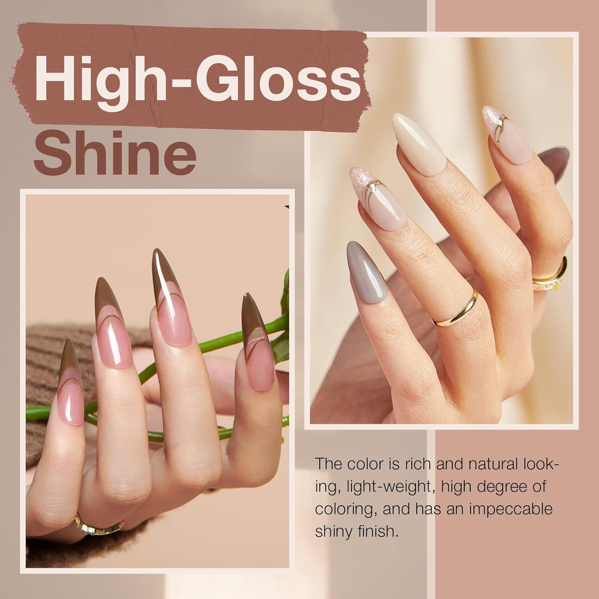 AZUREBEAUTY Dip Powder Nail Kit Classic Brown Nude Collection Glitter Fall 20 Colors Neutral