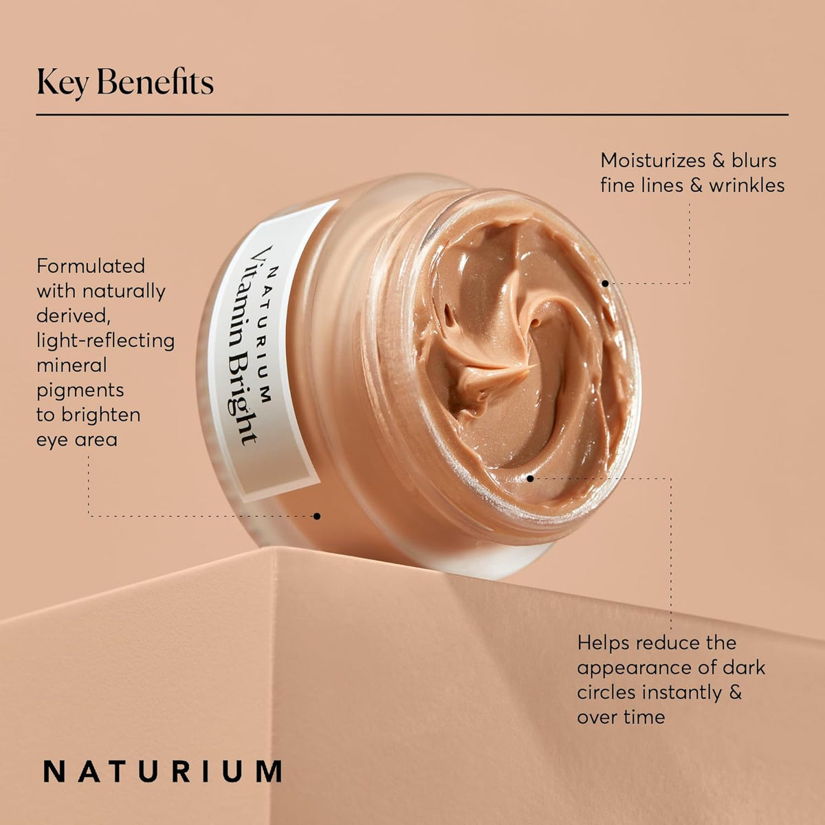 Naturium Vitamin Bright Illuminating Eye Cream, Under Eye Repair Cream for Dark Circles, with