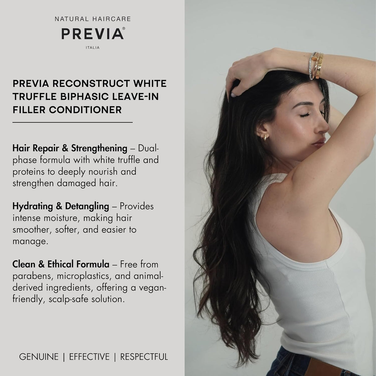 PREVIA Hydrating Biphasic Leave-In Conditioner Spray | Moisturizing & Anti-Frizz Reconstructive