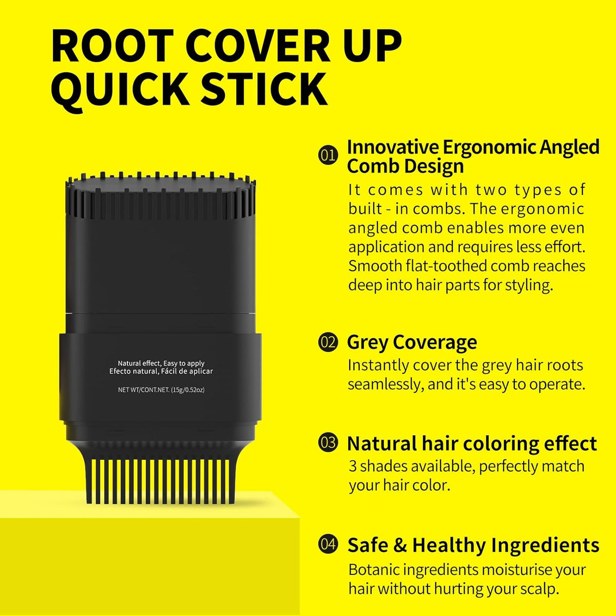 SEVICH Touch Up Comb 2 in 1 Korean, Instant Hair Root Touch-Up Stick | Dual-Sided Design For