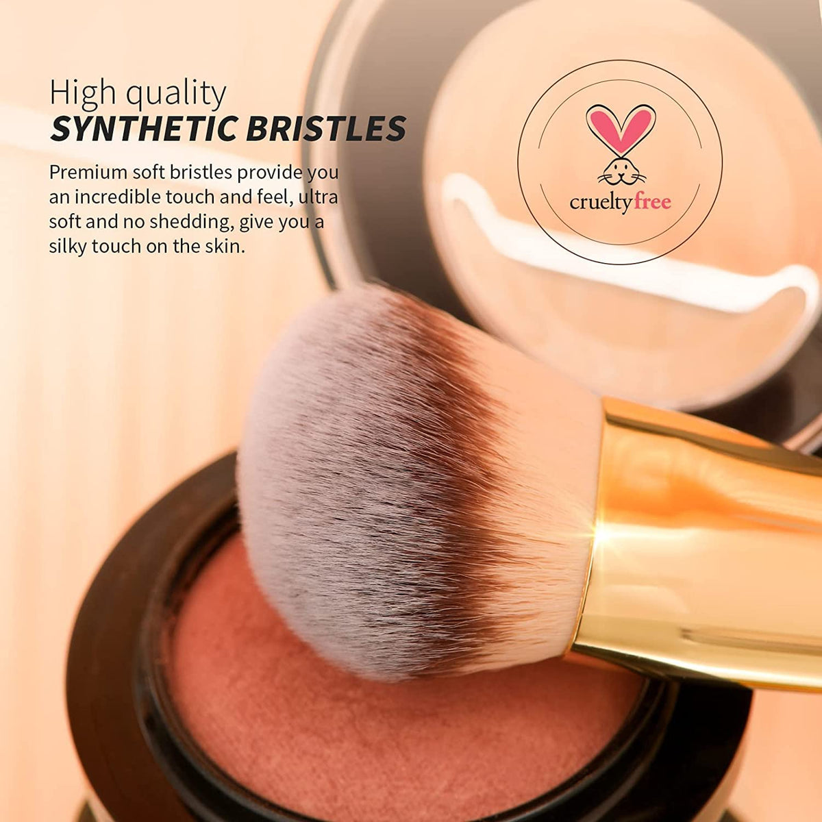 DUcare Foundation Brush Contour Bronzer Makeup Brush Double Ended Self Tanner Brush Sculpting Brush