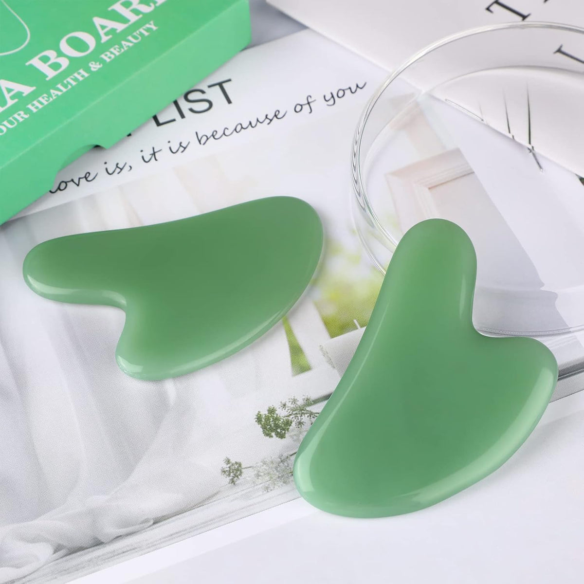 Gua Sha Facial Tools Guasha Tool Gua Sha Jade Stone Manual Massage Sticks for Jawline Sculpting and