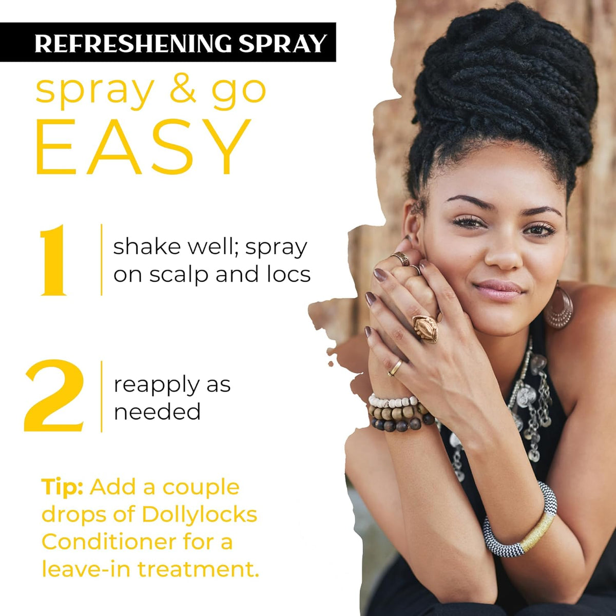 Dollylocks Refreshening Spray – Residue-Free Dreadlock & Loc Moisturizer Spray, Plant Based
