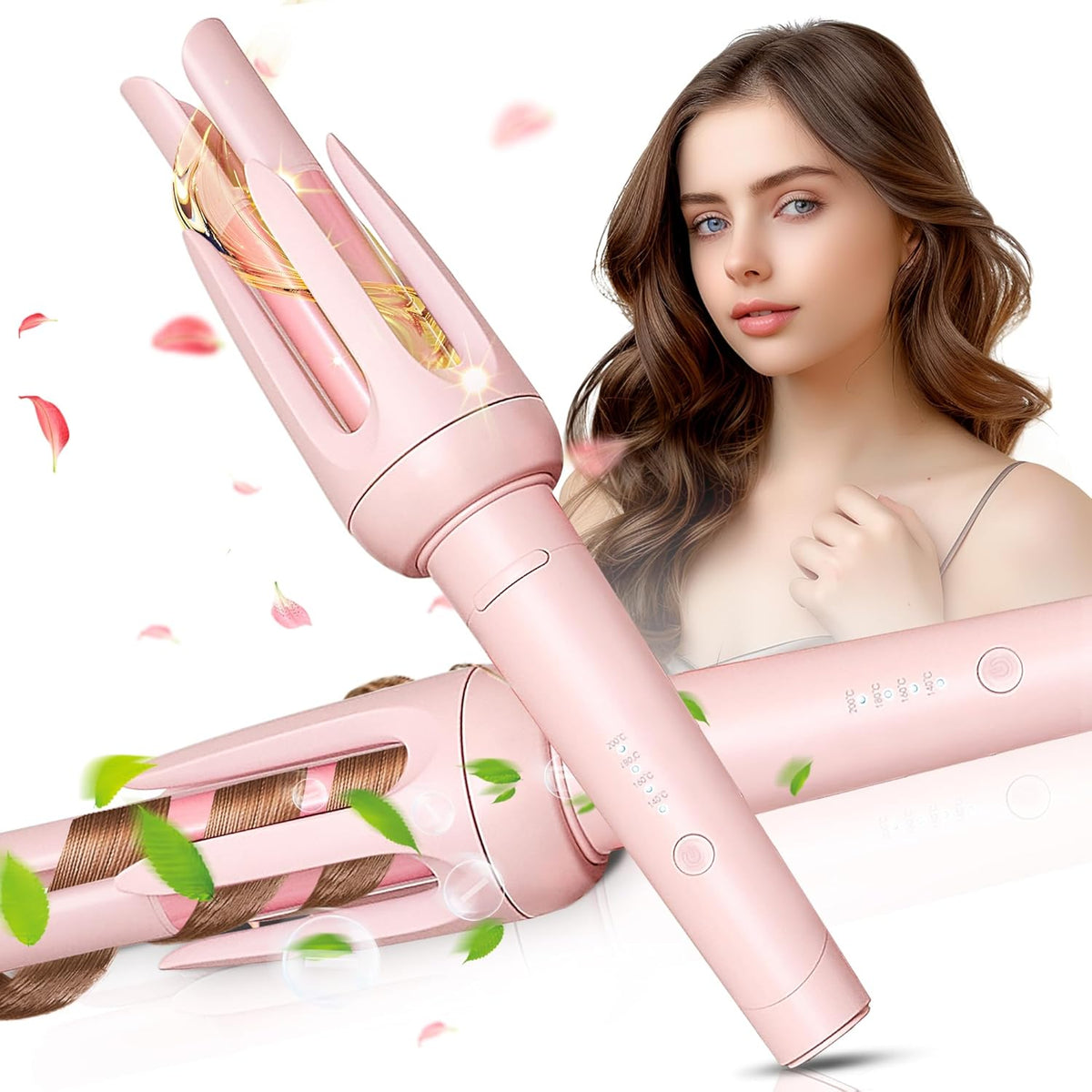 Auto Hair Curler, Automatic Curling Iron with 4 Temperature & 3 Timer, Automatic Shut-Off
