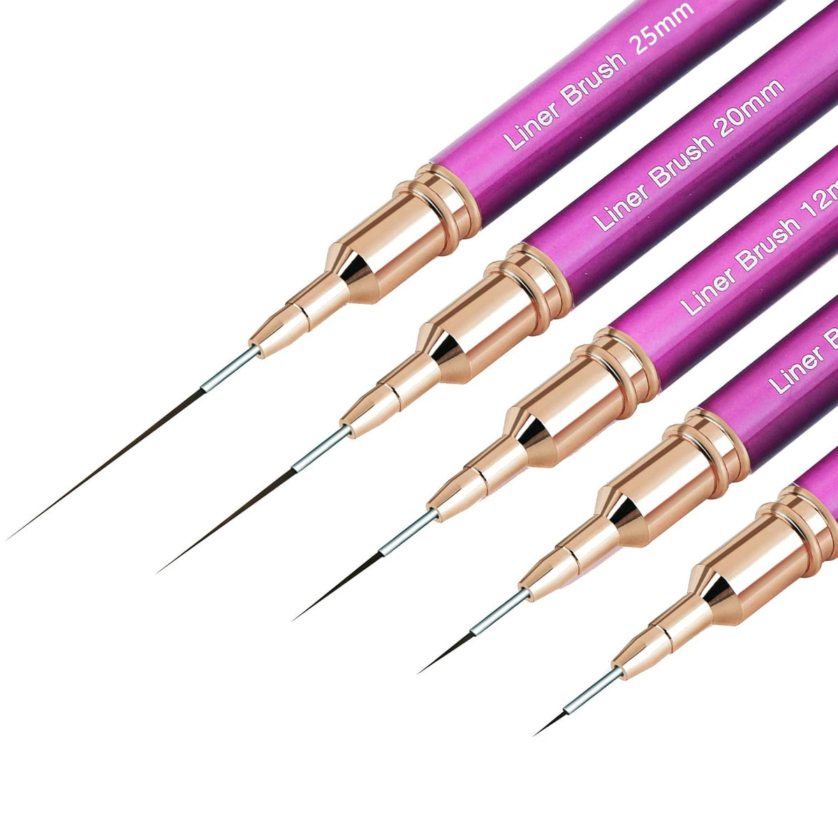 Metallic Nail Art Brushes, 5Pcs Nail Art Liner Brushes, Painting Art Design Brush Set Nail Dotting