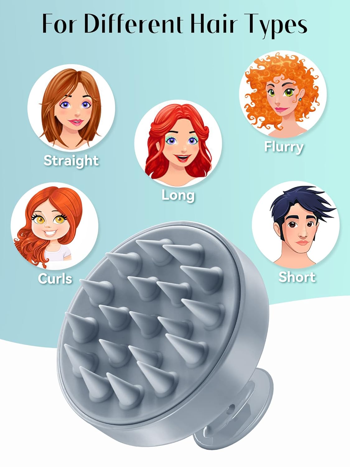 HEETA Scalp Massager Hair Growth, Soft Silicone Scalp Scrubber Shampoo Brush for Exfoliation