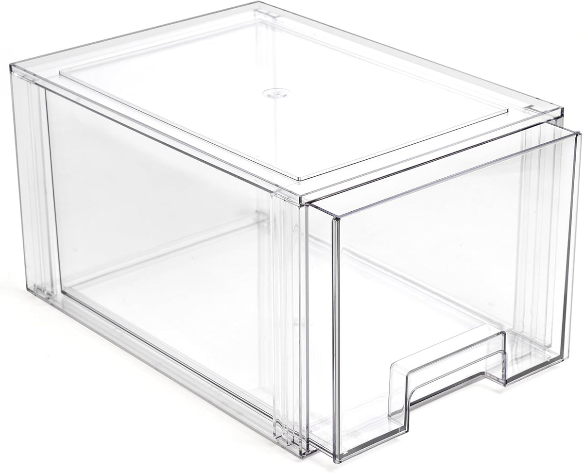 BINO | Stackable Storage Drawers, Tall Large - Clear | THE CRATE COLLECTION | Storage Bins With