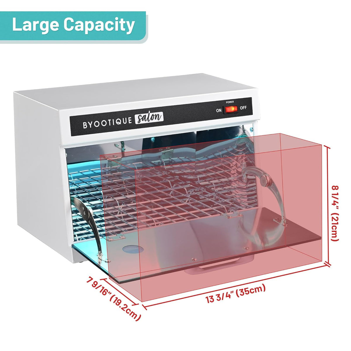 BYOOTIQUE 13L Nail Tool Cleaning Machine Cabinet 275nm Blue Light for Manicure Clippers Facial Skin
