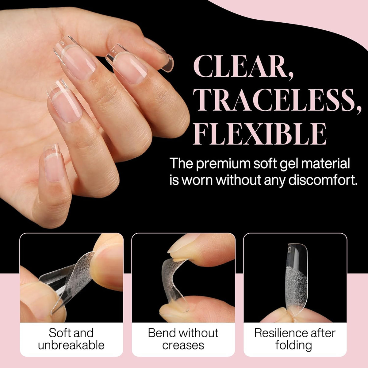 Short Square Nail Tips Matte Short Square Gel Tips 504pcs Clear Nails Full Cover Acrylic False