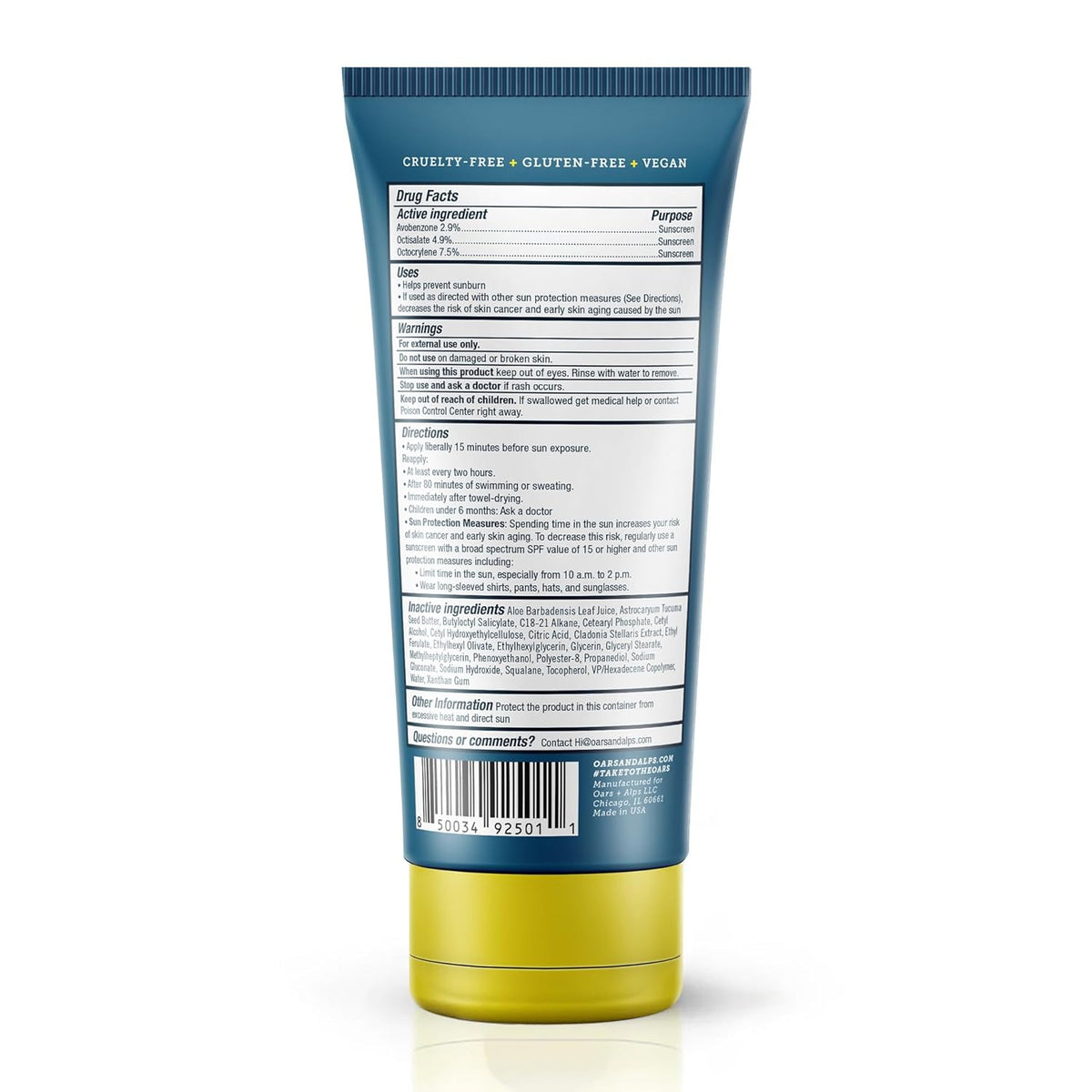 Oars + Alps Sunscreen Body Lotion for Everday Use, SPF 35 Body & Face Sunscreen Lotion, Infused