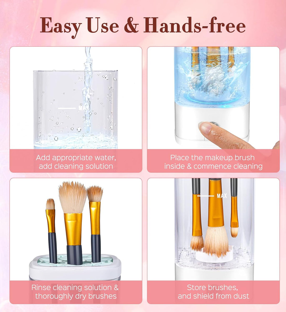 Electric Makeup Brush Cleaner, 7000 RPM Makeup Brush Cleaner Machine, Efficient Automatic Portable