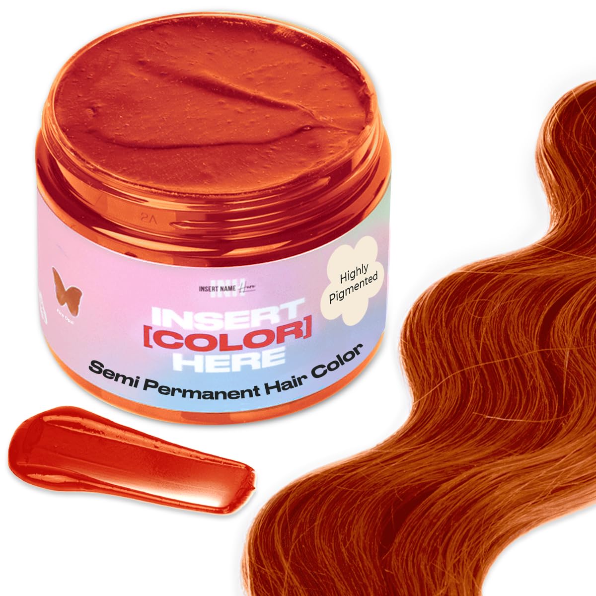 INH Semi Permanent Hair Color | Color Depositing Conditioner | Orange Hair Dye | No Bleach, No