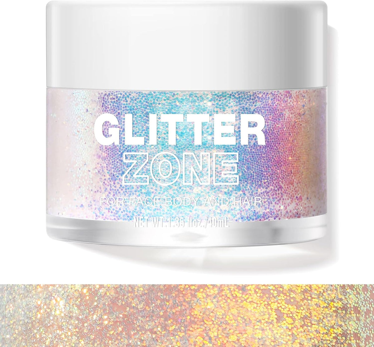 LANGMANNI Holographic Body Glitter Gel for Body, Face, Hair and Lip.Color Changing Glitter Gel
