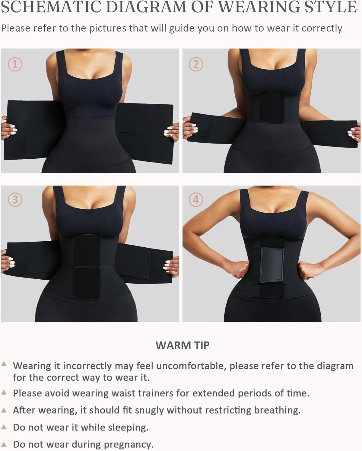FeelinGirl Waist Trainer Long Torso Waist Cincher Trimmer Ab Belt Tummy Control Body Shaper Triple