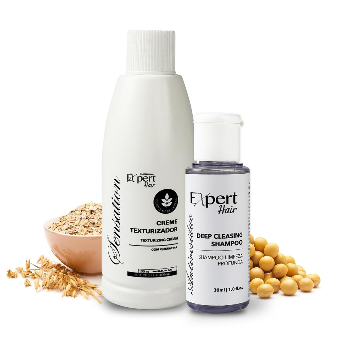 Expert Hair Sensation Keratin Hair Treatment Brazilian 100ml + Deep Cleansing Shampoo 30ml - Anti