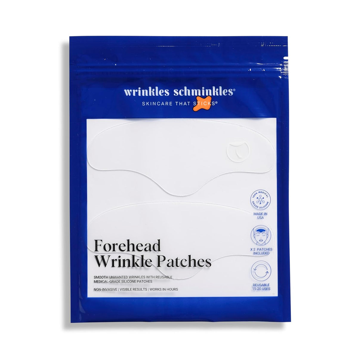 Wrinkles Schminkles Forehead Wrinkle Patches - Reusable Silicone Smoothing Pads for Brow Lift