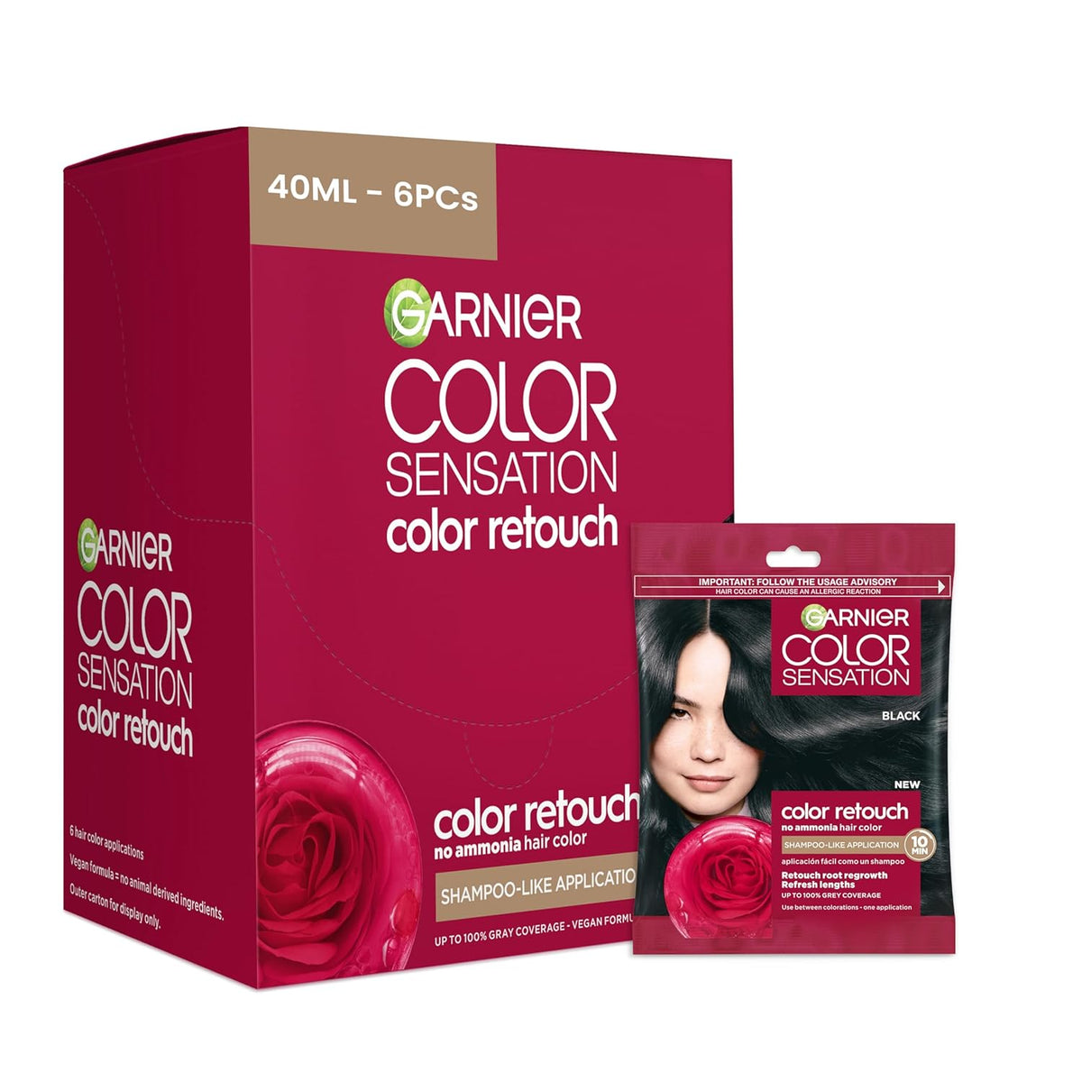 Garnier Color Sensation Color Retouch, Demi Permanent Hair Dye for Roots with 100% Gray Coverage