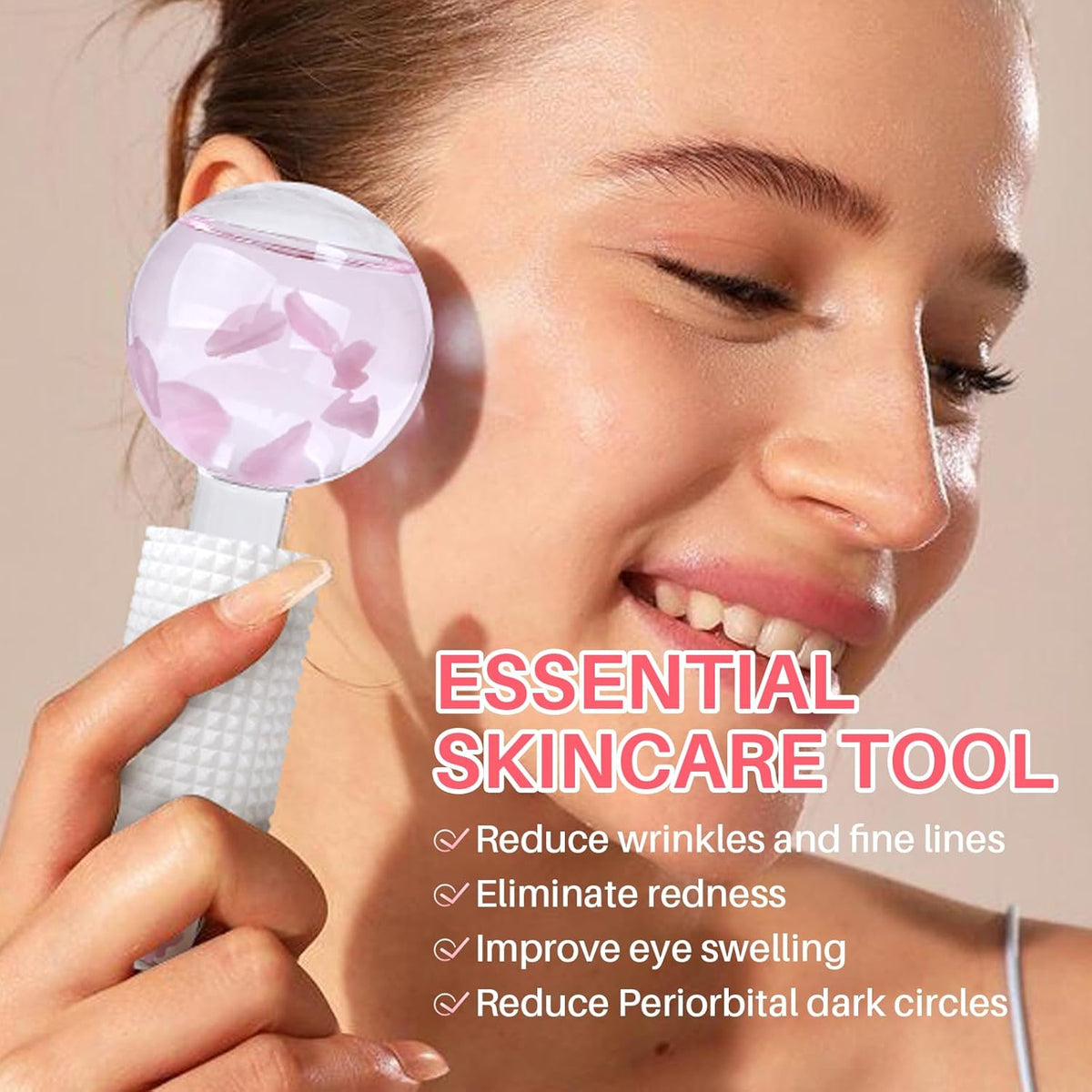 Ice Globes & Ice Roller for Face and Eyes - Facial Massage Tools for Skin Care, Reduce Wrinkles &