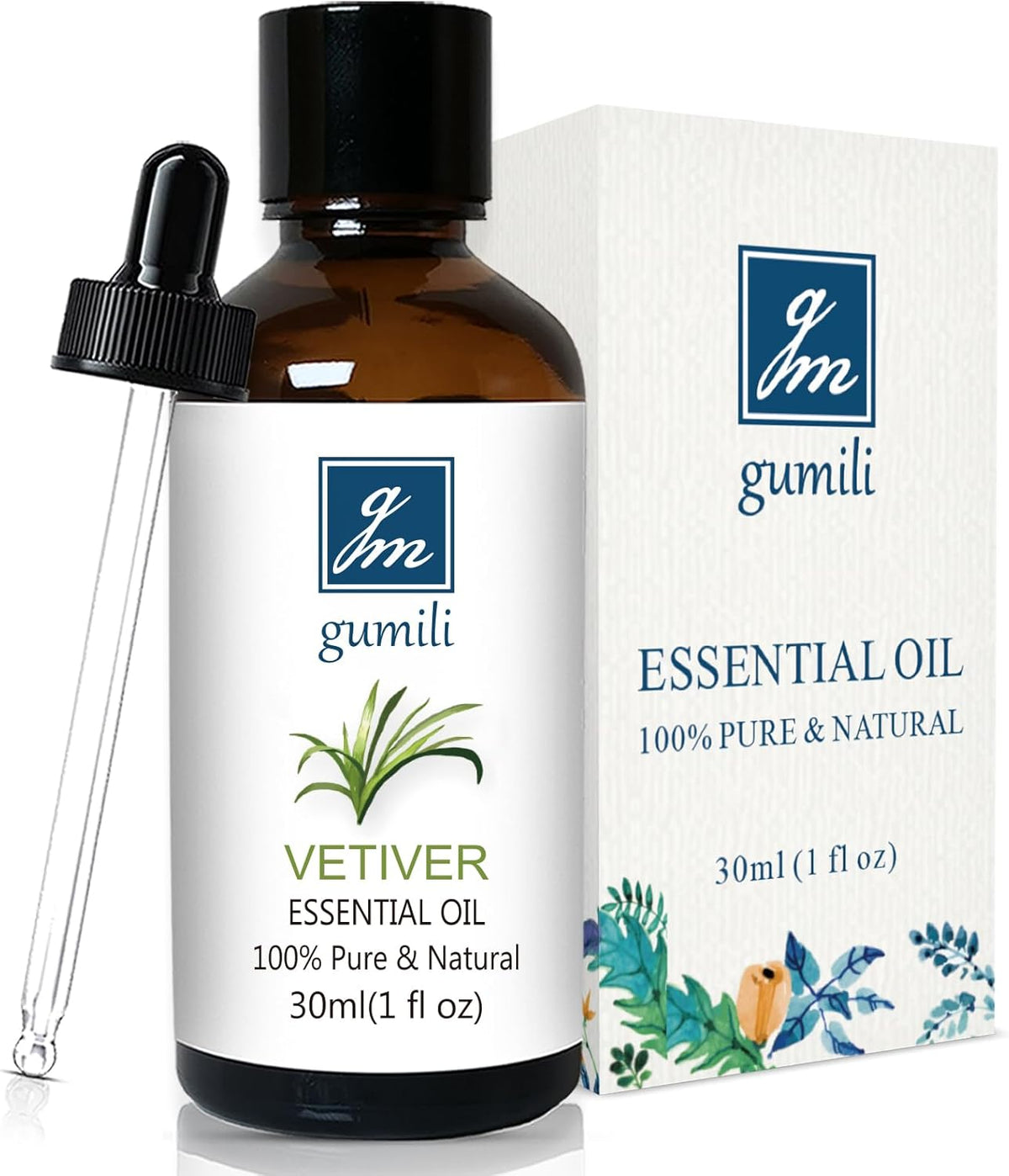 Vetiver Essential Oil 1 Oz - 100% Pure & Natural Vetiver Oil for Diffuser, Aromatherapy, Skin