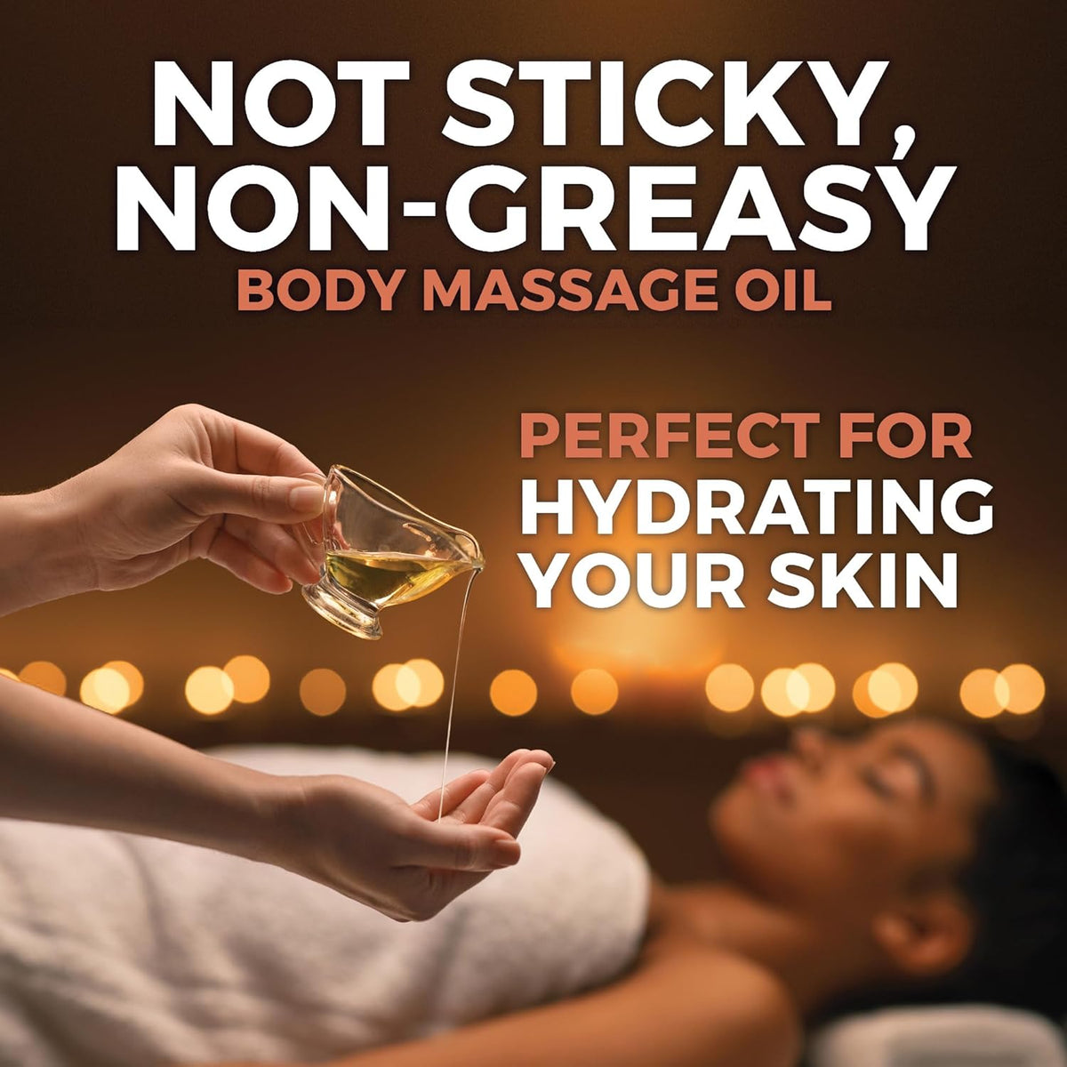 Viva Naturals Organic Massage Oil Unscented (8 fl. oz.) - Non-Greasy Body Oil with Mess-Free Pump