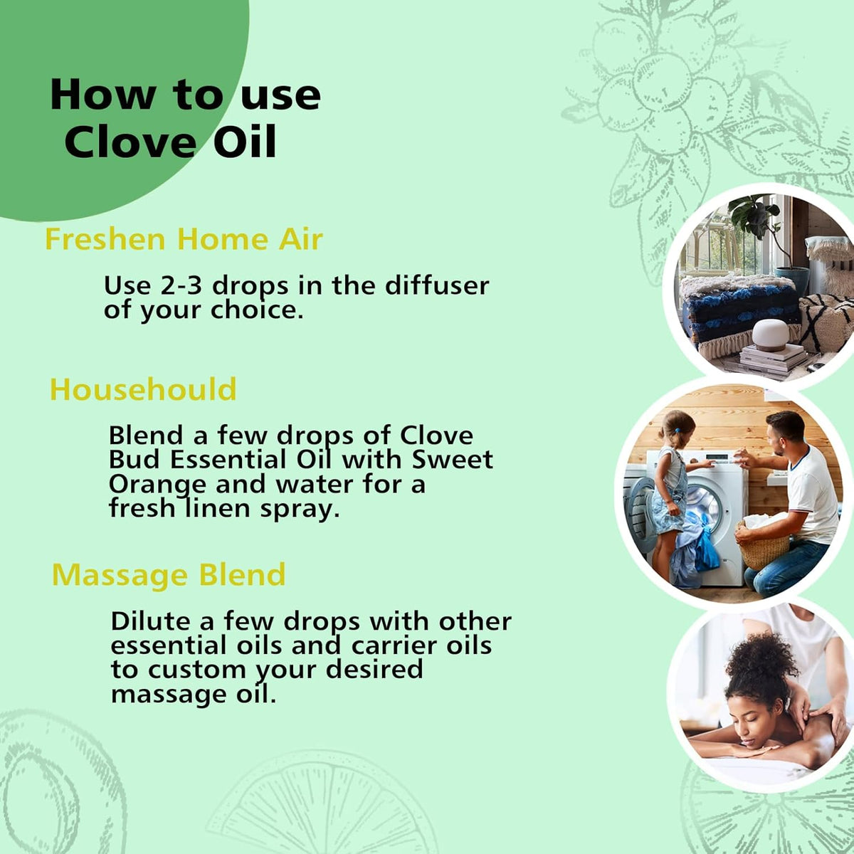 Clove Oil 1 Oz, 100% Pure Clove Bud Essential Oil for Teeth and Gums, Natural Aromatherapy