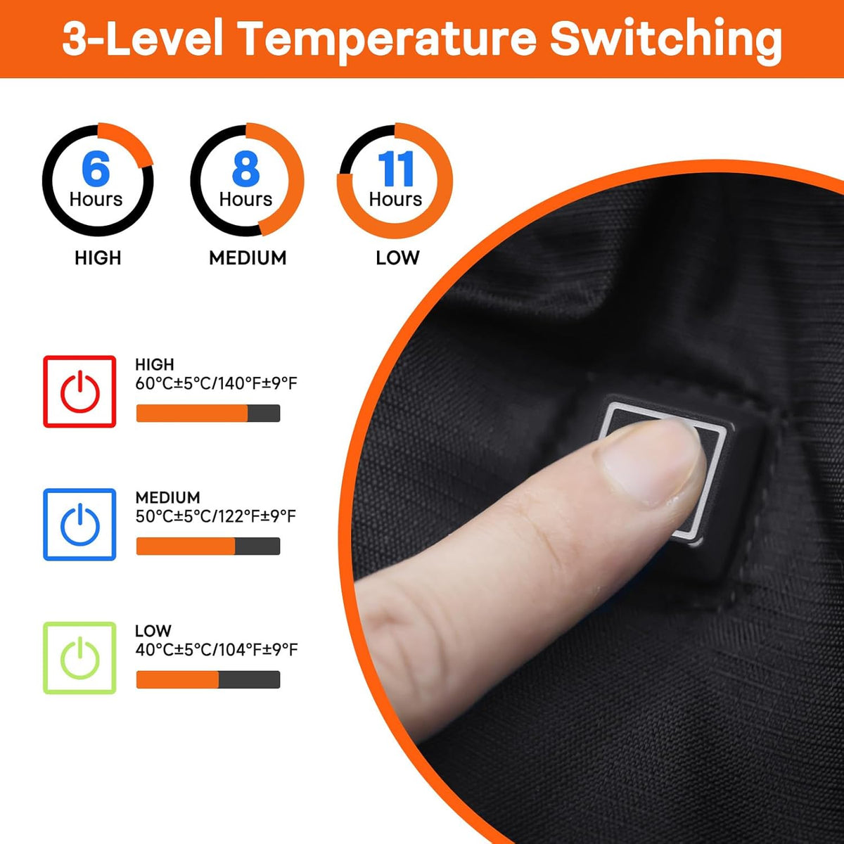 Heated Hand Warmer Pouch with 10000mAh Power Bank,Electric Hand Warmer Rechargeable with 3 Levels