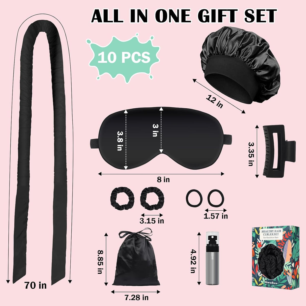 Satin Heatless Curls Overnight Hair Curlers to Sleep In Hair Curler Rollers No Heat Hair Wrap for